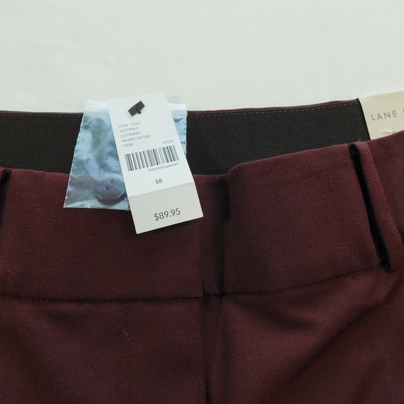 NWT Lane Bryant Perfect Drape High-Rise Wide Leg Pant - Size 18, Burgundy - Picture 5 of 10